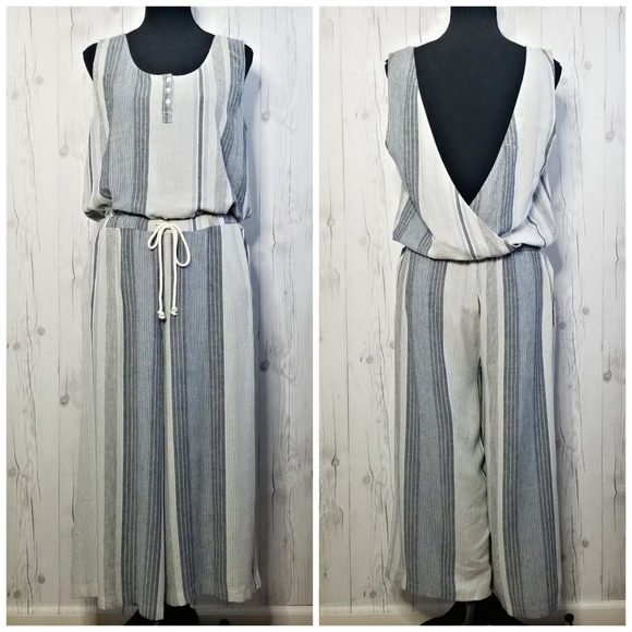 Anthropologie Pants - Cloth & Stone • Cropped Wide-Leg Jumpsuit • SZ L